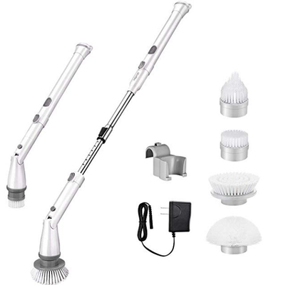 Hand Rotating Electric Automatic Toilet Floor Scrubber Cleaning Brush Cordless Toilet Scrubber
